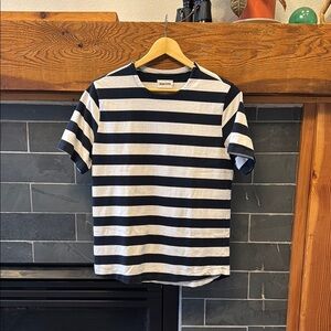 Taylor Stitch heavy bag Striped Navy and White T-Shirt